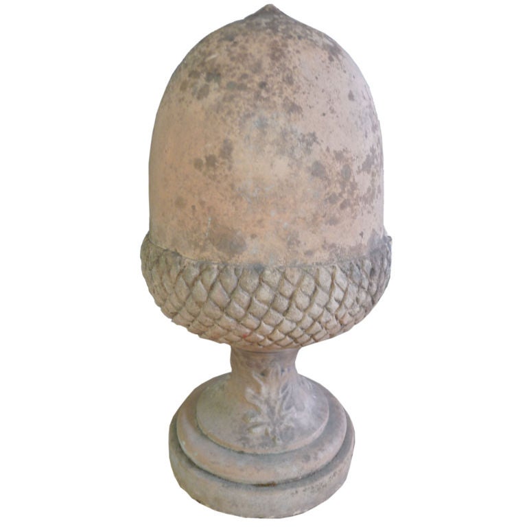 Large Terracotta Acorn Finial For Sale