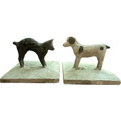Charming Dog and Cat Garden Ornaments. Great Provenance