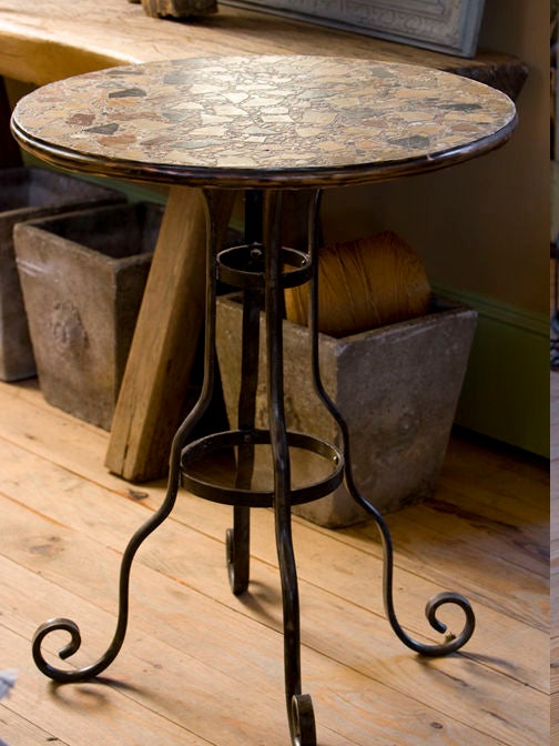 Unusual, one of a kind bistro table with hand-made 