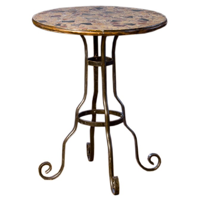 Terrazzo Mosaic Top with Iron Base Bistro Table