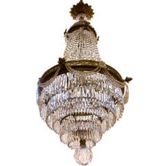 Napoleon Trois Bronze and Crystal Chandelier