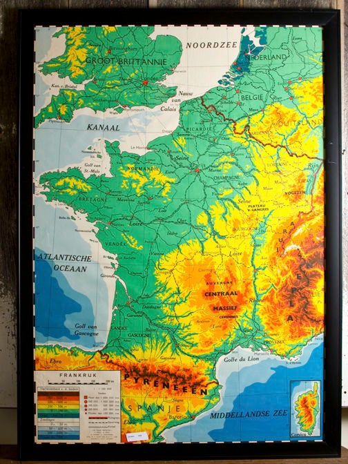 Vintage Belgian Map of France