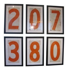 Vintage Framed Gas Numbers