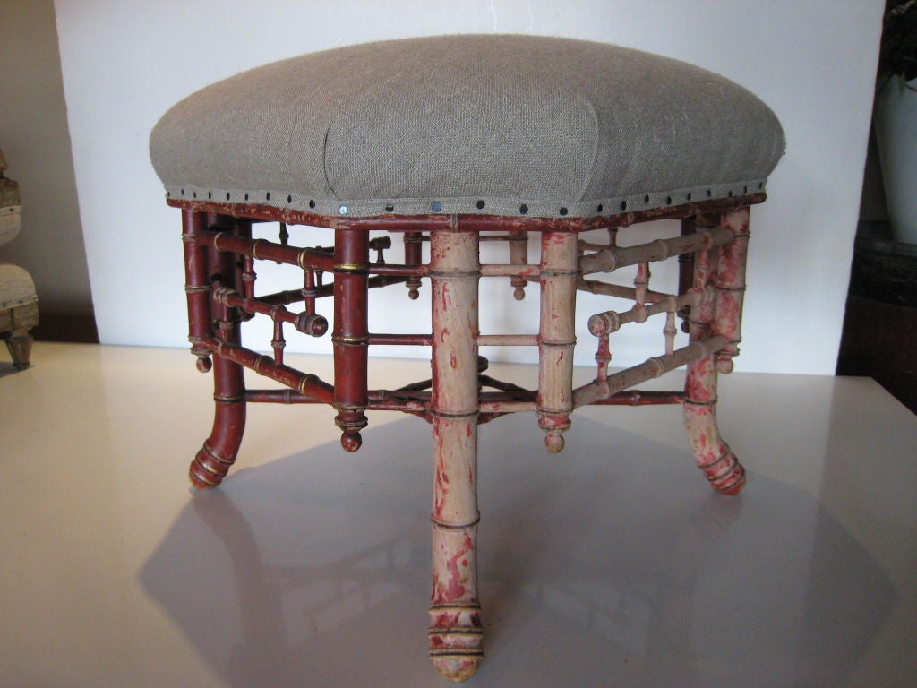 French Faux Bamboo Stool