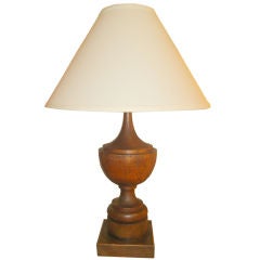 Antique 19th.Century Pitch Pine Balustra Lamp