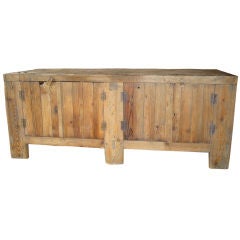 Antique Industrial Pine Work Cabnet