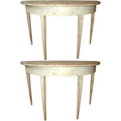 Pair Swedish Gustavian Painted Consoles