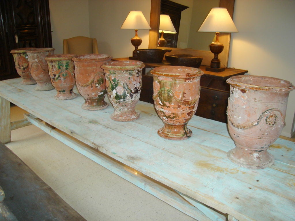 Set of 2  19th. Century Anduze Table Vases