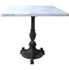 Early 19th c. Iron Table with Marble Top
