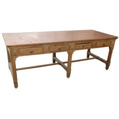 19th c. Marble Top Work Table