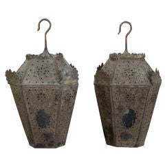 Antique Pair 18th c. Italian Tole Lanterns