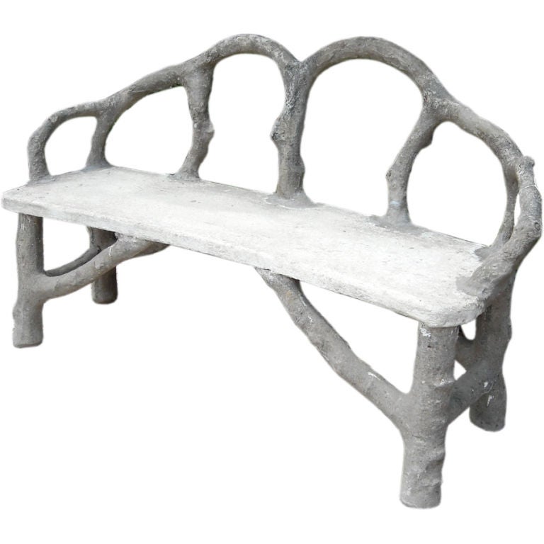 Late 19th c. Faux Bois Bench