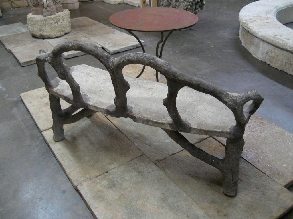 19th Century Late 19th c. Faux Bois Bench