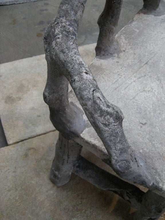 Stone Late 19th c. Faux Bois Bench