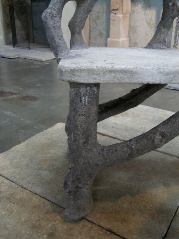 Late 19th c. Faux Bois Bench 1