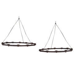 Pair Antique Iron Lustres from a Small Chapel in France