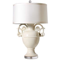 Ivory Art Deco ceramic lamp
