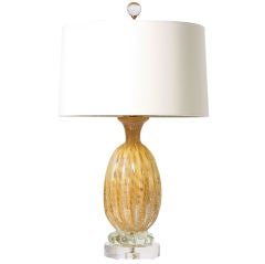 Pair of Murano Gold Lamps With Gold Inclusions
