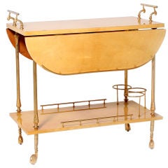 Lacquered Goat Skin Drinks Cart