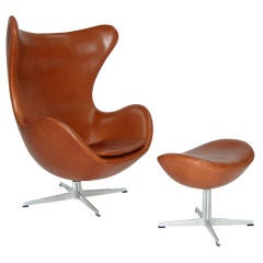 Egg Chair and Ottoman by Arne Jacobsen