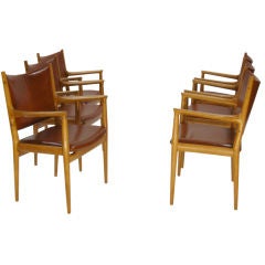 Set of Six Hans Wegner Arm Chairs