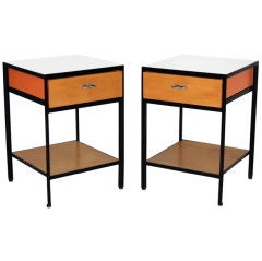 Pair of Steel Frame Nightstands by George Nelson