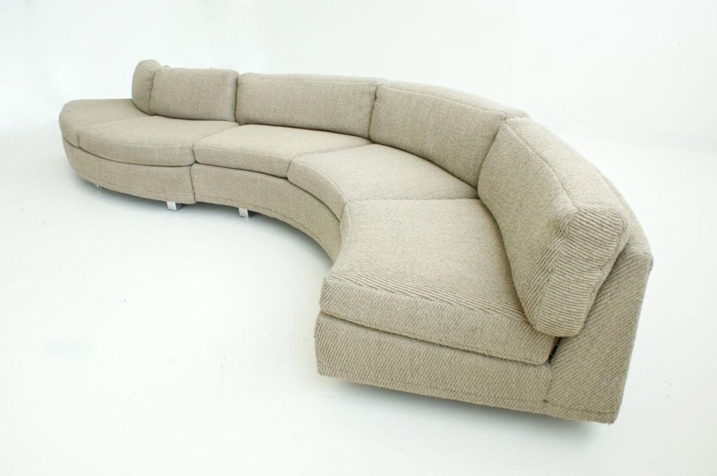 Plated Milo Baughman Serpentine  Sofa