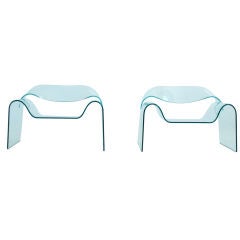 Pair of Ghost chairs by Cini Boeri