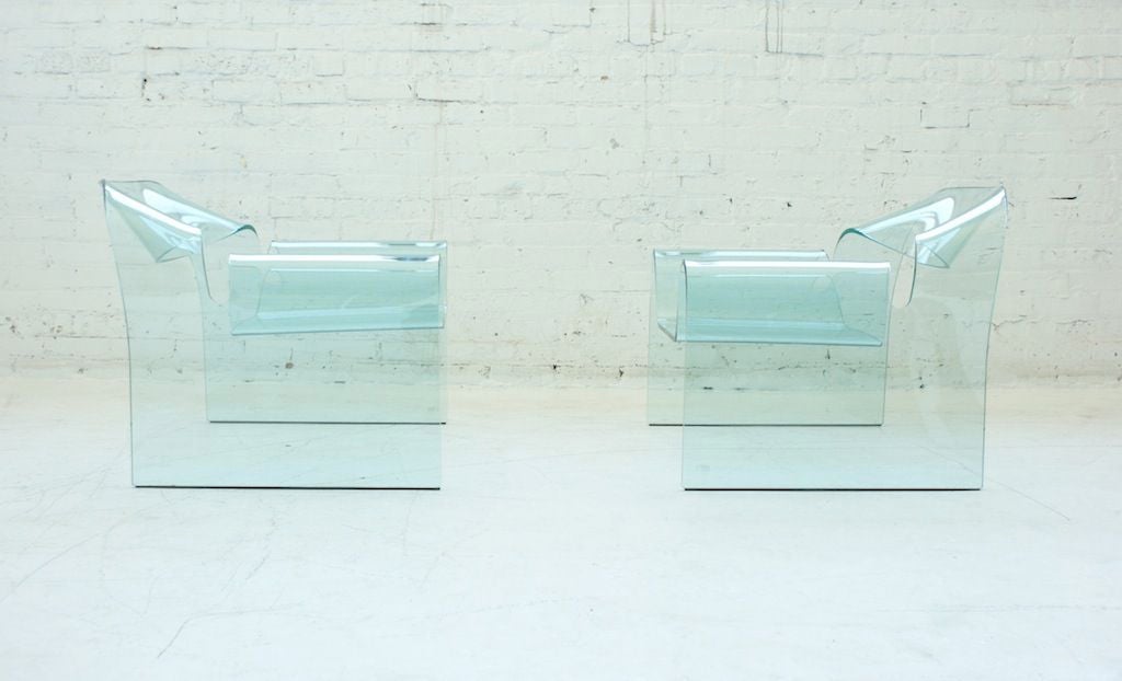 20th Century Pair of Ghost chairs by Cini Boeri