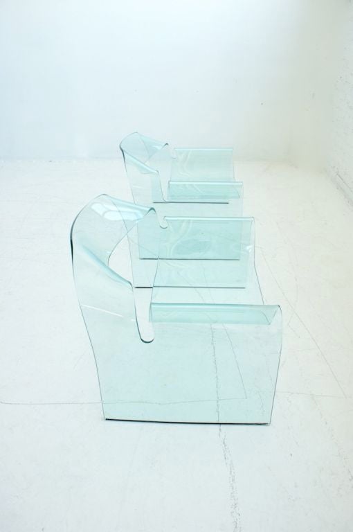 Pair of Ghost chairs by Cini Boeri 1