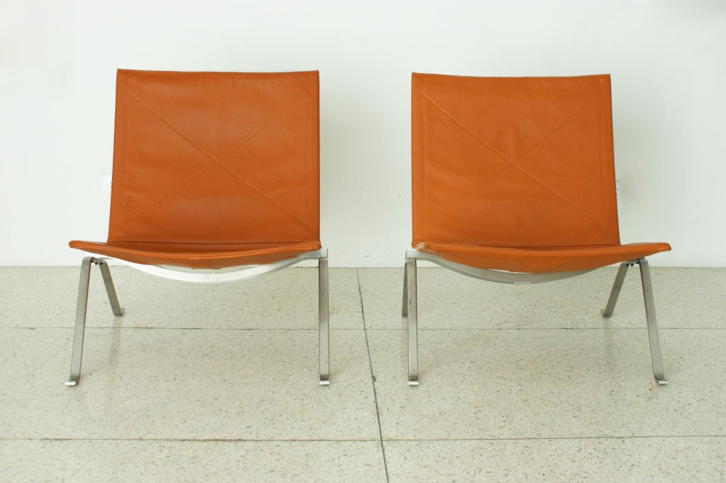 Pair PK22 Lounge Chairs by Poul Kjaerholm