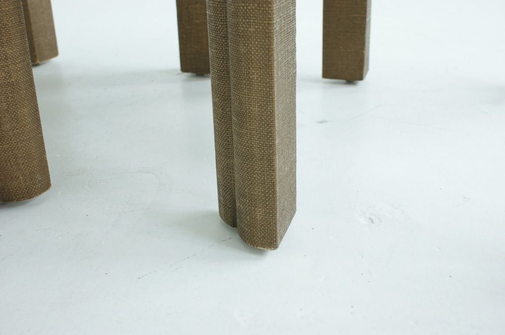 Grass Cloth Covered End Tables 1