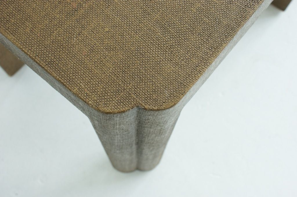 Grass Cloth Covered End Tables 2