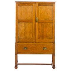 Antique Oak Linen Press designed by Ambrose Heal for Heal & Son, London