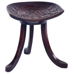 "Thebes" Stool Retailed by Liberty 
Co. with Carved Seat