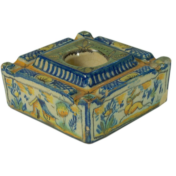 Antique Spanish Talavera Spice Tray - 18th Century