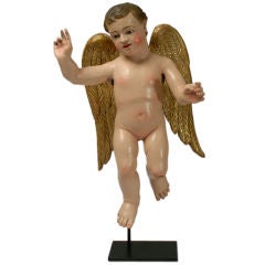 Antique Mexican Winged Altar Cherub