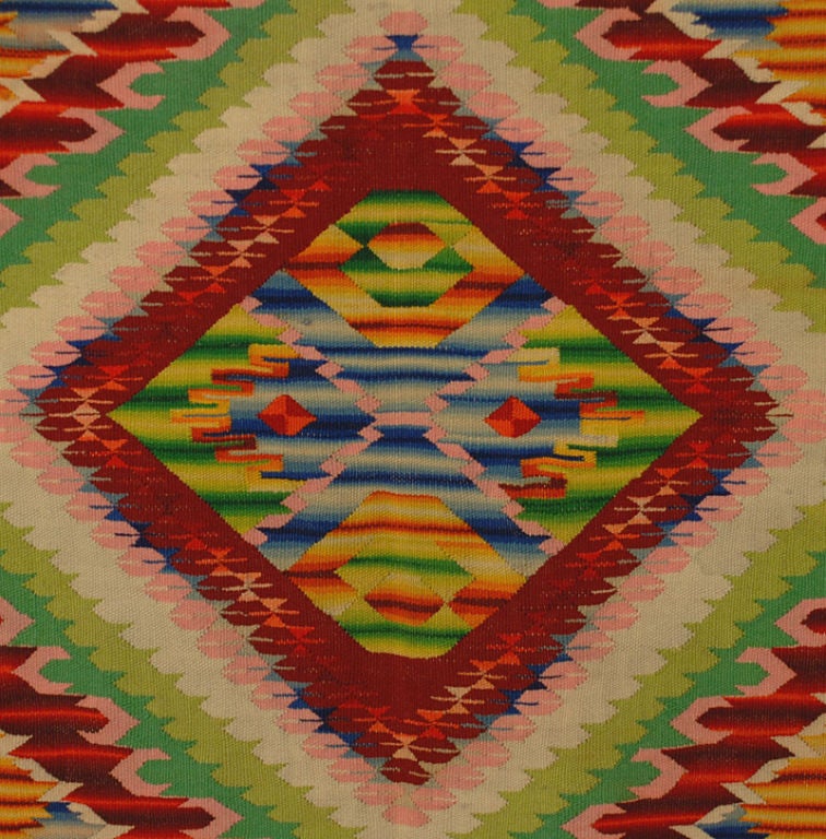Wool A Superb Antique Mexican Saltillo Serape