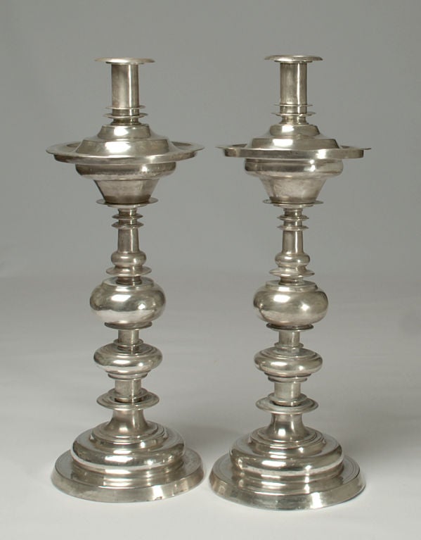 Spanish Colonial Style Silver Altar Sticks