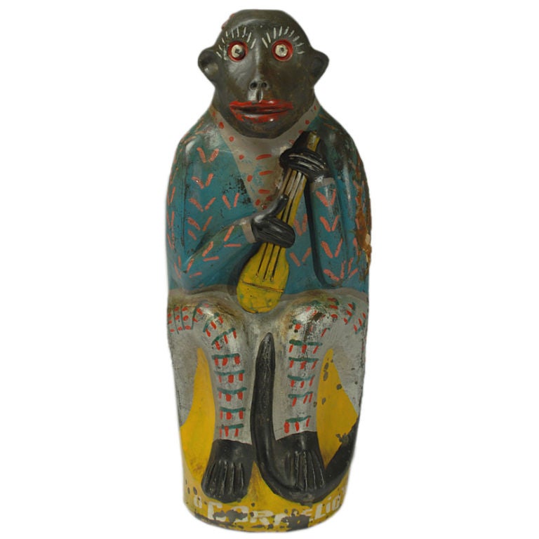 A Great Vintage Mexican 'Mezcal' Monkey Bottle - Chango