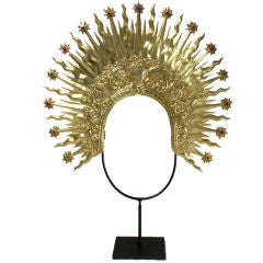 A Fine 18th Century Gilt Silver Nimbus with Glass Jewels