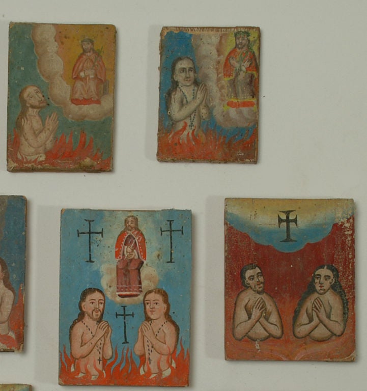 19th Century Mexican Anima Sola Collection - Souls in Purgatory 6