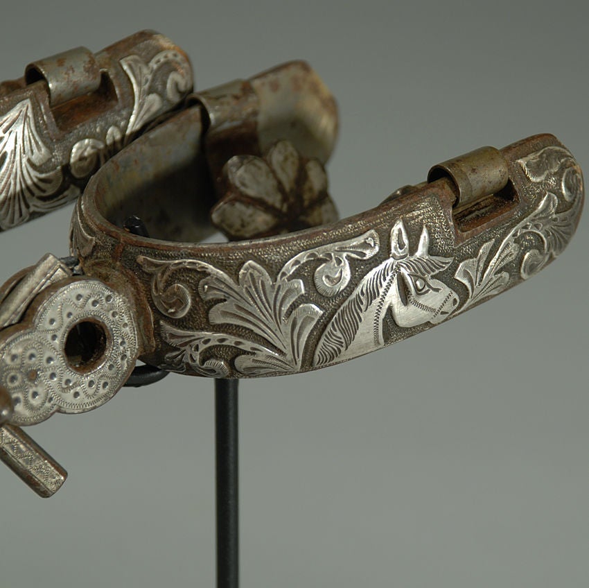 19th Century Silver Mounted Vaquero Spurs