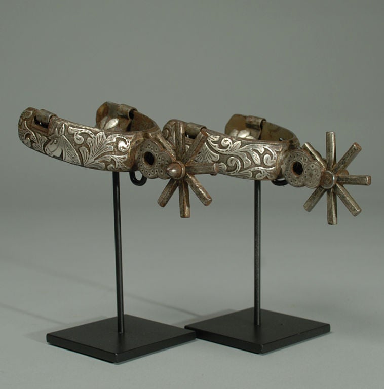 Steel Silver Mounted Vaquero Spurs