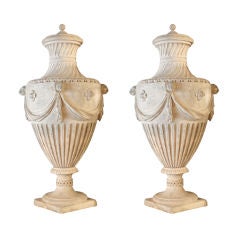 A rare pair of Neo Classical, Coade stone finials, c. 1786.