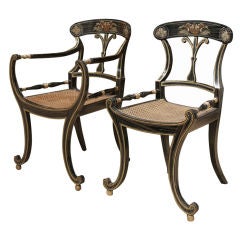 A set of eight faux rosewood Dining Chairs, c. 1815