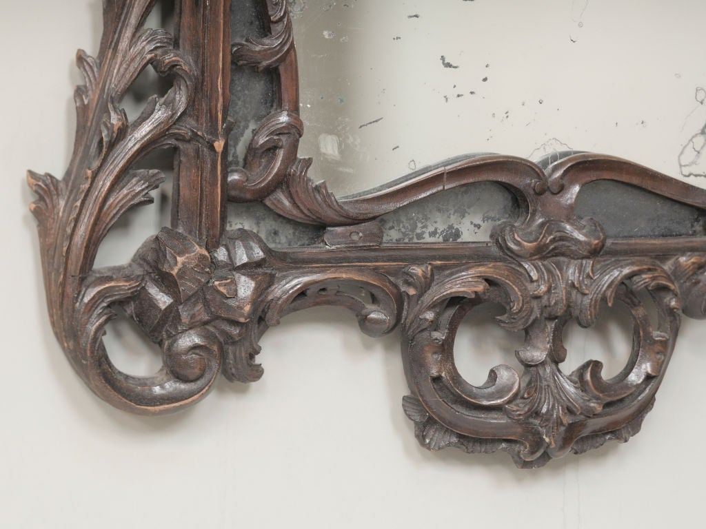 18th Century and Earlier A rare Irish mahogany carved rococo mirror, c.1750