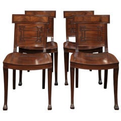 A rare set of four mahogany Hall Chairs