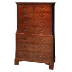 A Chippendale Period Mahogany Chest on Chest