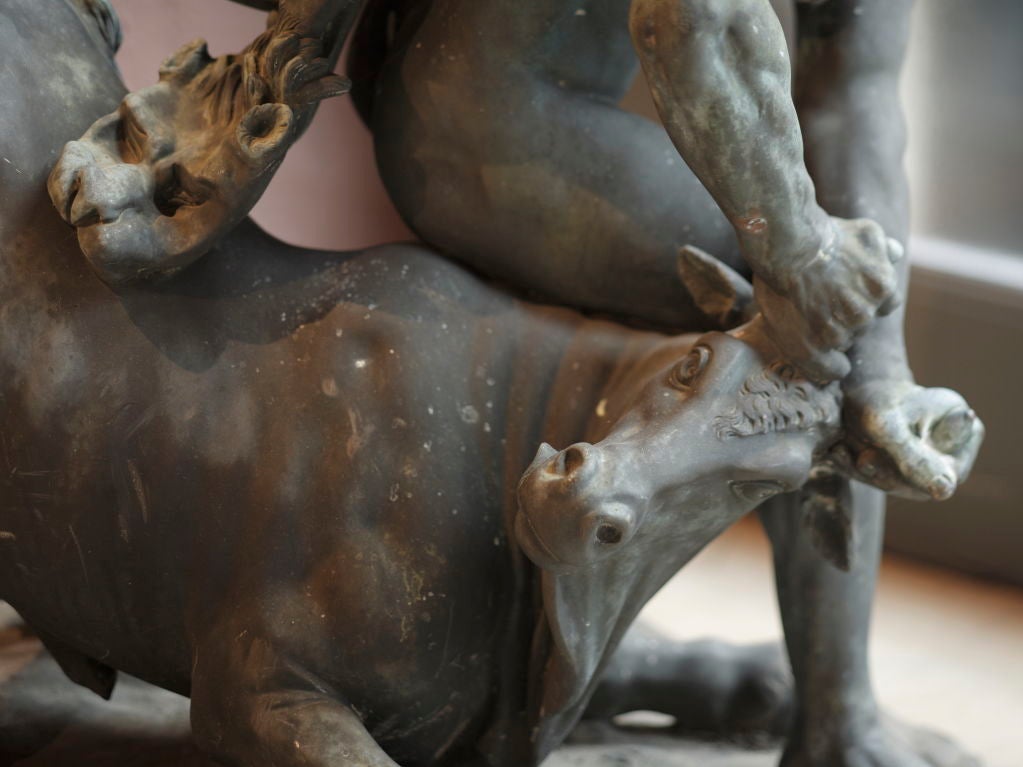 hercules wrestling statue